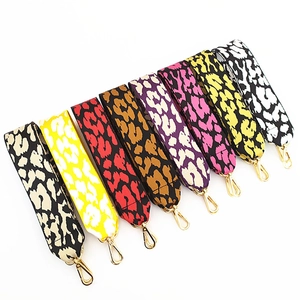 Adjustable leopard print wide shoulder straps with gold hooks in various colors