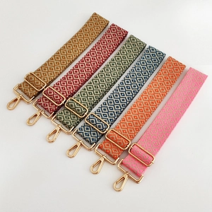 Wide Bag Strap Adjustable Ethnic Style Geometric Embroidered Polyester Cotton Replacement For Shoulder Crossbody Bags