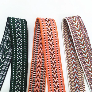 Three high-quality wide embroidered shoulder straps with geometric patterns for women bags