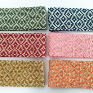Ethnic wide shoulder strap with colorful geometric embroidery for crossbody bags