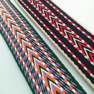 Bandoulière réglable brodée de 3,8 cm pour sacs à main avec motifs de style ethnique
