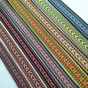 Bandoulière ethnique tissée géométrique de 3,8cm de large pour sacs en divers coloris