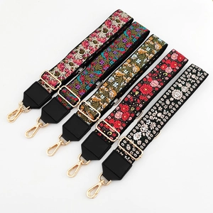 Tracolla Regolabile per Borsa con Ricamo Floreale Cinghia Larga in Stile Etnico per Borse a Tracolla Stile Bohemien