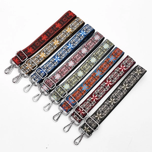 Ethnic bohemian style adjustable thick shoulder straps with 8 vintage jacquard patterns