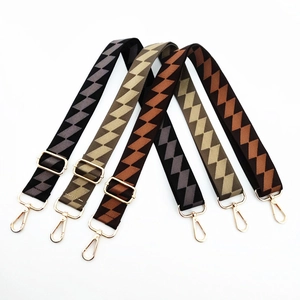 Adjustable wide replacement shoulder straps with geometric patterns for crossbody bags