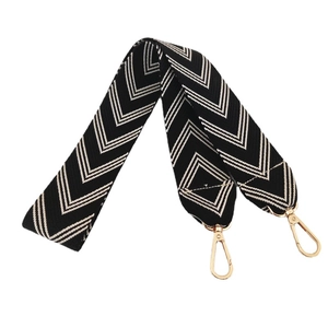 Wide Bag Strap Thick Canvas Webbing Shoulder Crossbody Belt Embroidered Chevron Pattern Jacquard Handbag Replacement Women