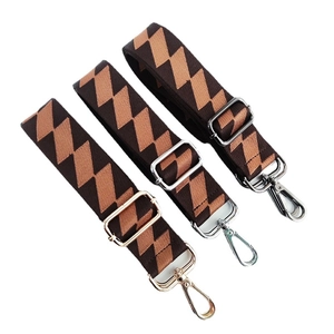 Wide Adjustable Bag Strap Polyester Cotton Weaving Geometric Pattern Replacement For Shoulder Crossbody Bags