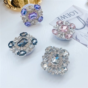 Luxurious Rhinestone Crystal Phone Grip Stand Retractable Universal Foldable Mobile Holder For Desk Back Adhesive Sparkly