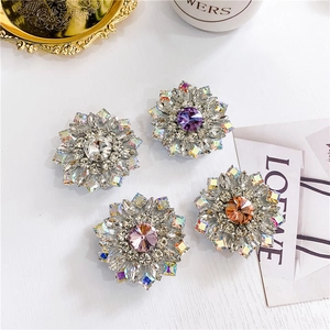 Luxury flower shaped diamond phone grip in pink, purple, amber and white crystal