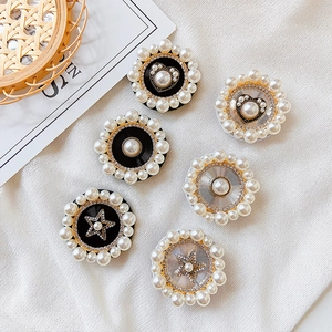 Set of 6 luxury rhinestone pearl phone socket grips with heart and star patterns