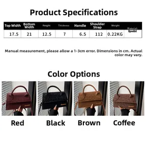 Tableau des tailles et spécifications pour le petit sac à bandoulière motif léopard