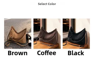 Three matte hobo bags in brown, coffee, and black with matching hanging coin purses