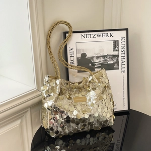 Borsa A Tracolla Con Paillettes Da Donna Borsa Tote Scintillante Grande Capacità Tracolla Intrecciata Accessorio Moda Urbano