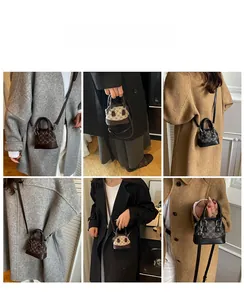 Mini shell cross-body bag in vintage monogram leather styled with various autumn outfits