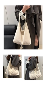 Modern cream large tote bag shown in multiple lifestyle angles on model for daily use