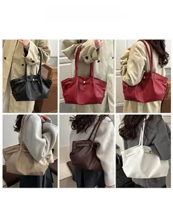 Vue détaillée de grands sacs cabas minimalistes en six différentes couleurs élégantes