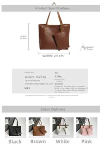 Tabella delle taglie dettagliata per la borsa shopper intrecciata e la sua pochette