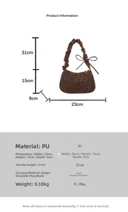 Tabella taglie dettagliata per borsa a spalla leopardata marrone con dimensioni 23x15x9cm