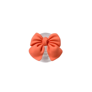 Coral red bow-shaped expanding phone grip stand for smartphones and tablets
