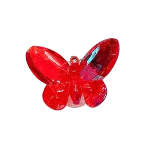 Support de téléphone luxe papillon en cristal rouge avec surface à facettes scintillante
