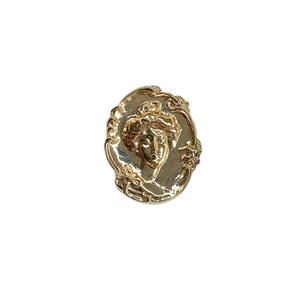 Golden vintage relief portrait phone socket stand with foldable metallic finish