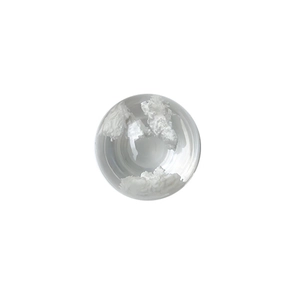 Transparent planet cloud cell phone socket grip with white miniature mountain design