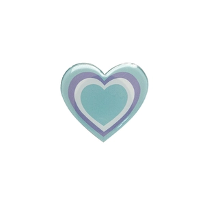 Collapsible heart phone socket with glossy layered resin in mint and purple colors