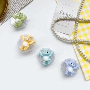 Cute cartoon bear expandable phone socket grip in four colorful transparent acrylic styles