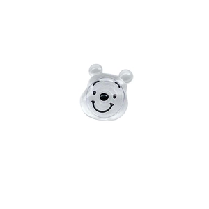 Transparent cartoon bear phone socket mount with cute aesthetic for desk support