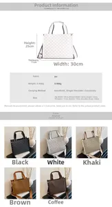 Detailed size specifications and color variants for the monogram tote shoulder bag
