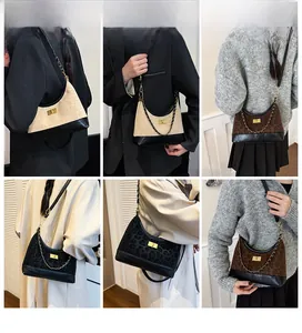Multi-angle view of hobo bag featuring leopard print textures and golden chain details