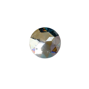 Telescoping crystal gemstone phone grip with multi-faceted iridescent rhinestones