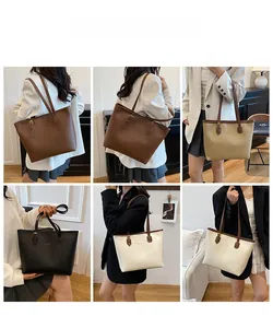 Detailed grid showing high-capacity leather tote bags in five colors for daily commuting