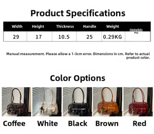 Specifiche delle dimensioni e opzioni di colore per la borsa a tracolla capiente in PU