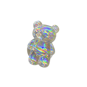 Holografische Laser-Bär Handyhalterung mit bunt schillernder Harzoberfläche