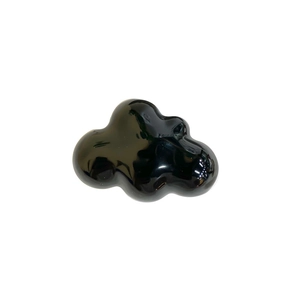 Glossy black cloud shaped collapsible phone socket stand with a minimalist mirror finish