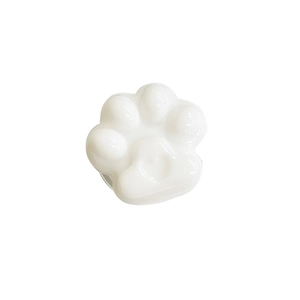 Support de téléphone minimaliste en forme de patte de chat blanc crème avec détail de cœur