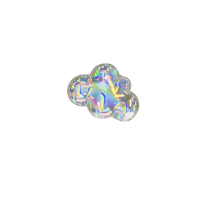 Holographic cloud-shaped phone socket grip with rainbow luster for mobile accessories