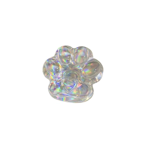 Holographic cat paw phone grip with adjustable laser effect and heart detail