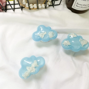 Supporto per telefono retrattile a forma di nuvola blu con design in resina 3D