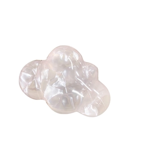 Support de téléphone rétractable en forme de nuage rose iridescent, style minimaliste