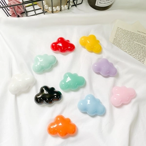 Cloud Phone Socket Grip Glossy Resin Retractable Folding Desktop Stand Korean Ins Style Macaron Solid Color Universal