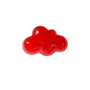 Glossy red cloud phone grip stand with retractable minimalist Korean ins style design