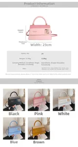 Tableau des tailles avec dimensions 23x14x7cm et détails pour ce sac en cuir PU