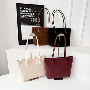 Leopard Print Tote Bag Women Vintage PU Leather Large Capacity Shoulder Commuting Bag Retro Niche Trendy