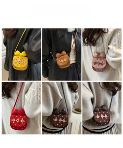 Sacs à bandoulière à pois pour enfants avec nœud et fleurs 3D en six coloris variés