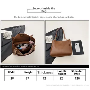 Size guide for large capacity tote bag showing dimensions width 29cm and height 27cm