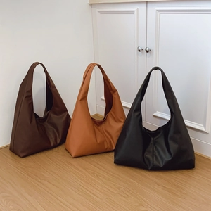 Large Capacity Hobo Bag PU Leather Soft Underarm Shoulder Tote Minimalist Casual Fashion Handbag For Women