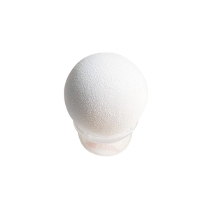 Minimalist white spherical phone grip stand with matte texture and transparent base