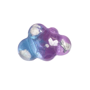 Cloud shaped phone grip with blue-purple gradient resin and sparkling glitter finish